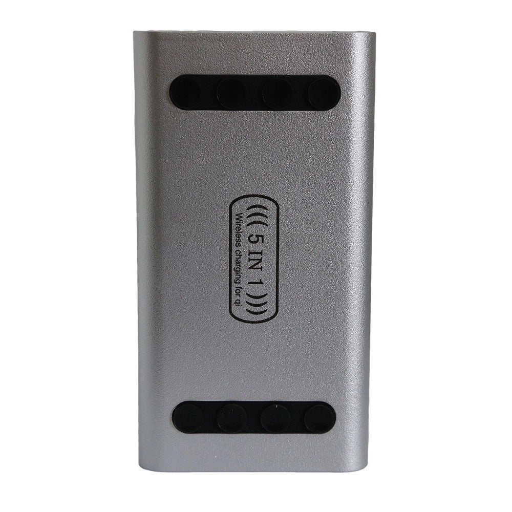 Trade Shop - Power Bank 5 In 1 Caricatore Wireless Senza Fili Qi Led 10000mah Carica Batteria -