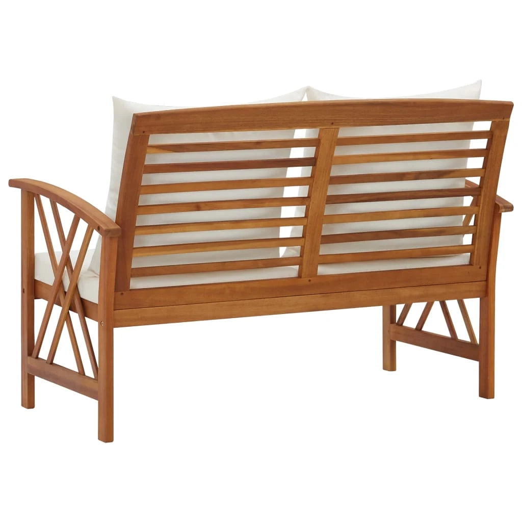 Panca da giardino mobili da esterno per patio mobili da terrazza con cuscini 119 x 67 x 83 cm legno massello di acacia 02_0011587