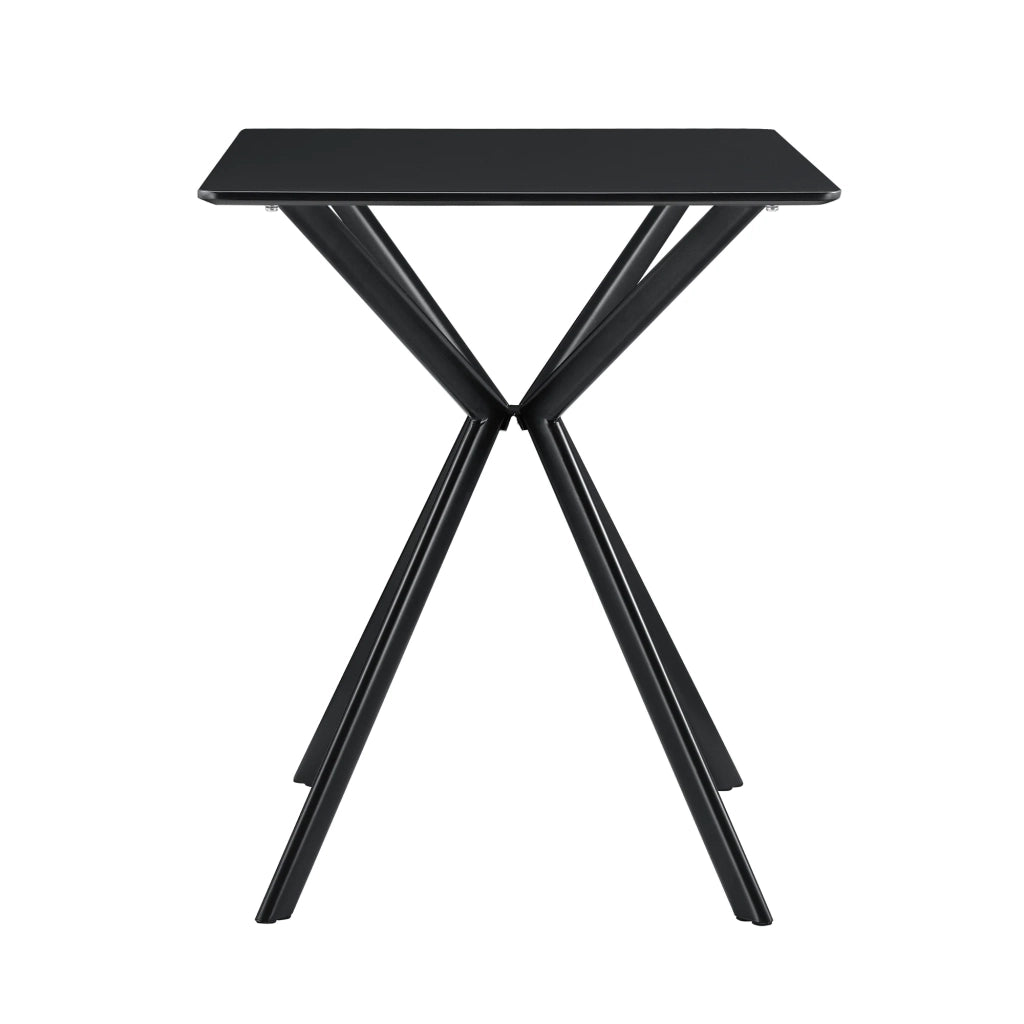 Tavolo da pranzo/cucina per 2 persone MDF e metallo 60 cm x 60 cm nero 03_0004116