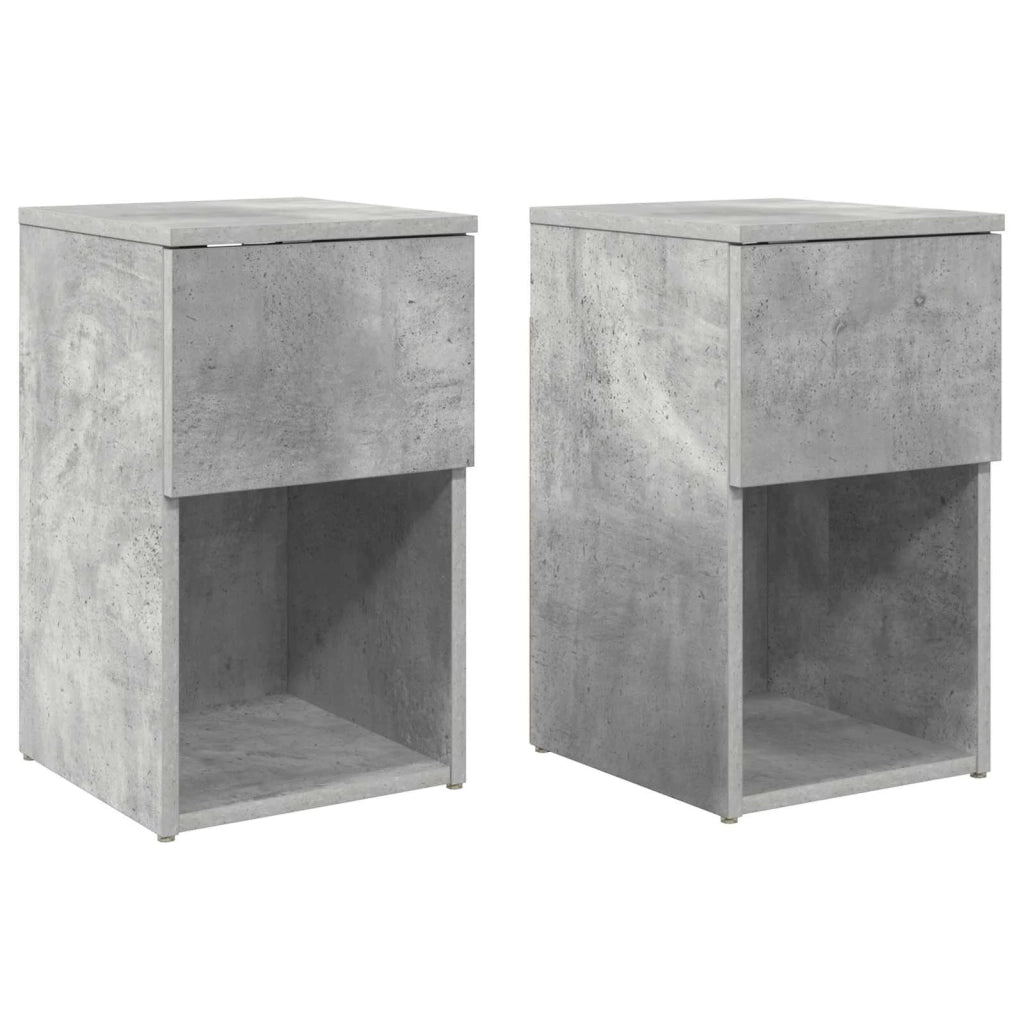 Armadietto per letto 2 pz Grigio Cemento 29 x 31,5 x 49 cm CFW5721421