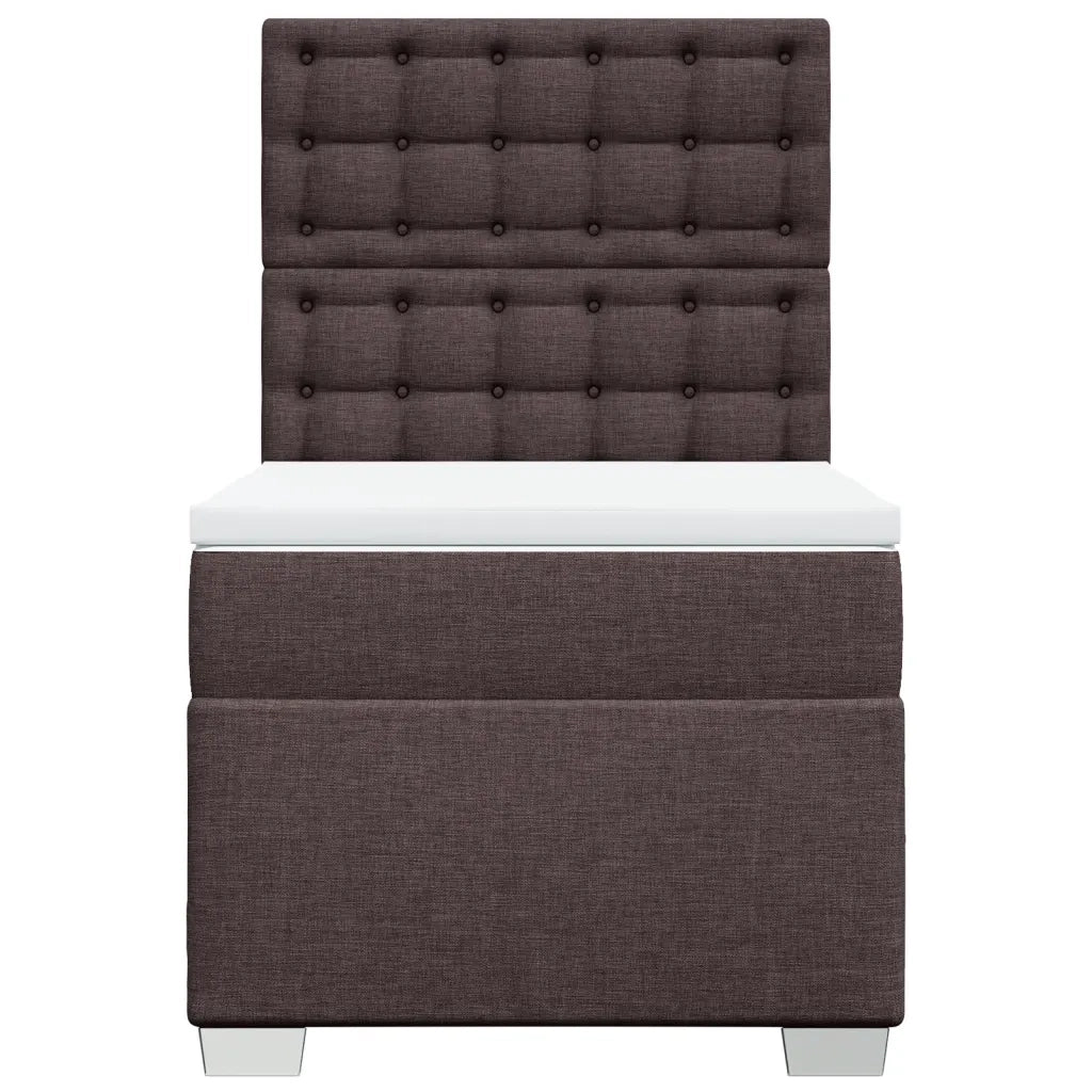 vidaXL Giroletto a Molle con Materasso Marrone Scuro 90x190cm Tessuto