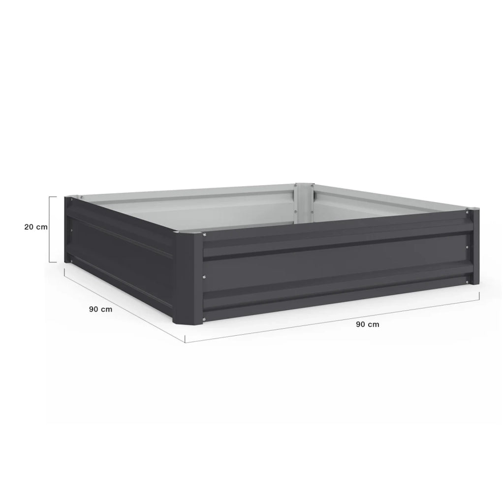 IDMarket - Set di 2 caselle da orto in metallo 90 x 90 cm, grigio antracite