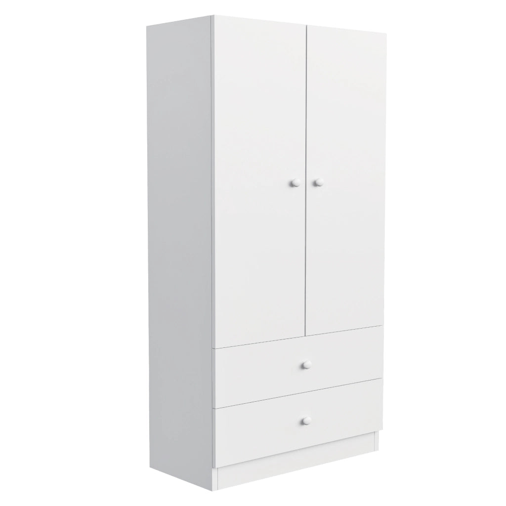 Armadio singolo con cassetti ¨C Minimal ¨C Bianco 70x40x170 cm