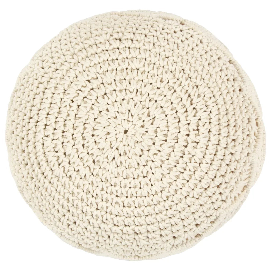 Pouf Lavorato a Mano in MacramÃ© 45x30 cm in Cotone