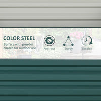 Letto per Orto Rialzato a Fondo Aperto con Rivestimento 120x120x30 cm in Acciaio Zincato Verde