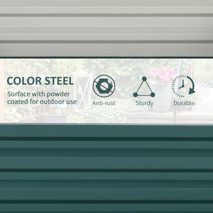 Letto per Orto Rialzato a Fondo Aperto con Rivestimento 120x120x30 cm in Acciaio Zincato Verde