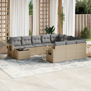 Set Divani da Giardino 11 pz con Cuscini Beige in Polyrattancod mxl 112951