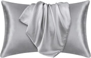 Set di cuscini in seta morbida - 2 pezzi - copertura di cuscino a forma rettangolare - fodera per letto - copertura di cuscino a forma rettangolare - 51x66cm