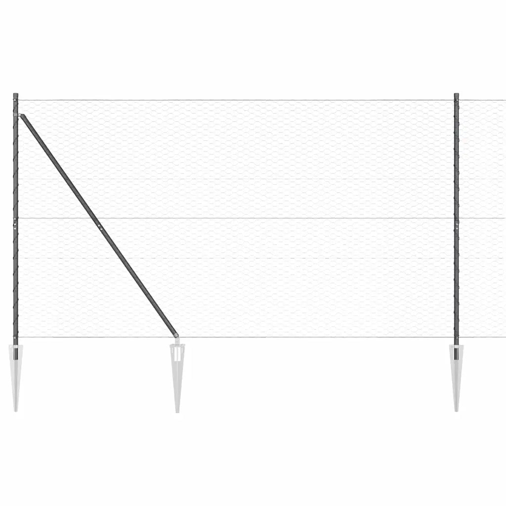 Palo della recinzione Grigio 25 x 1,6 m (rete 36 mm)