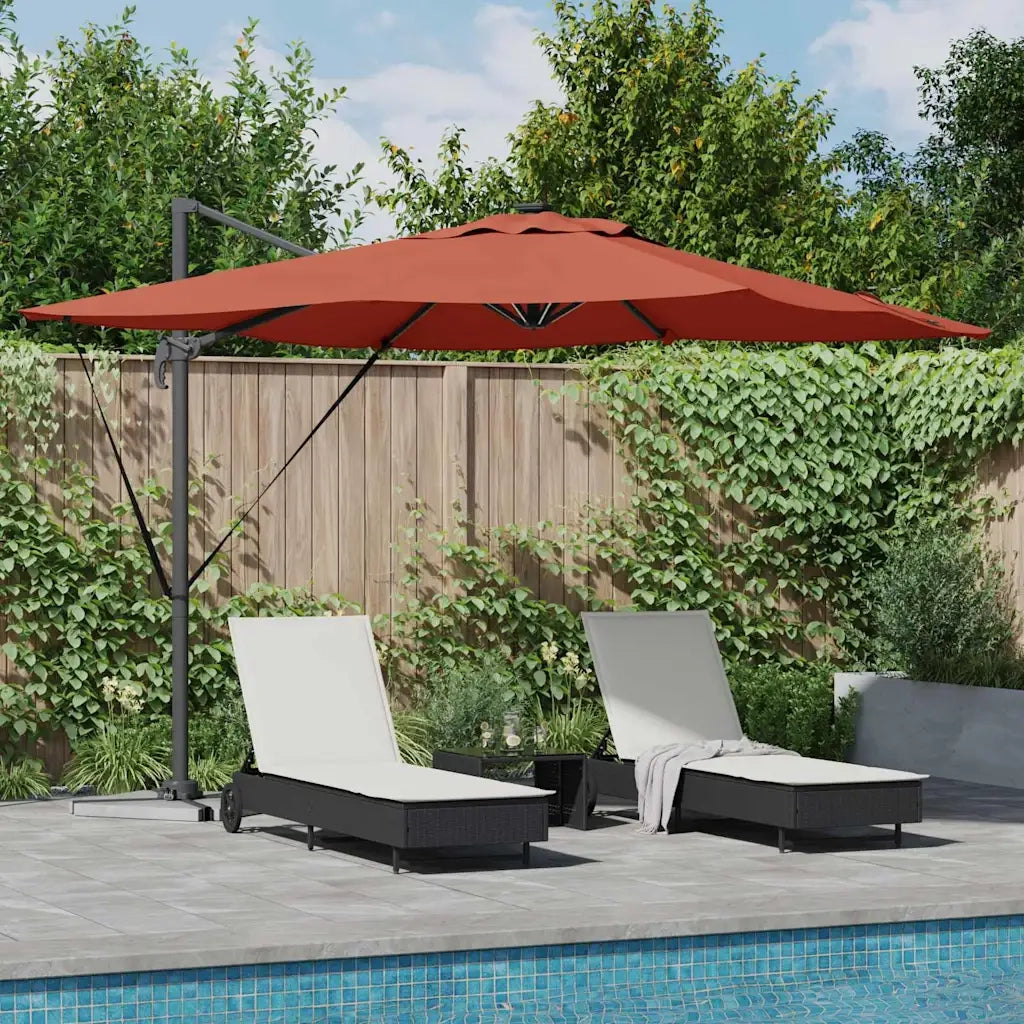 Ombrello | Parasolne Terracotta 286 x 284 x 270 cm Alluminio e Poliestere