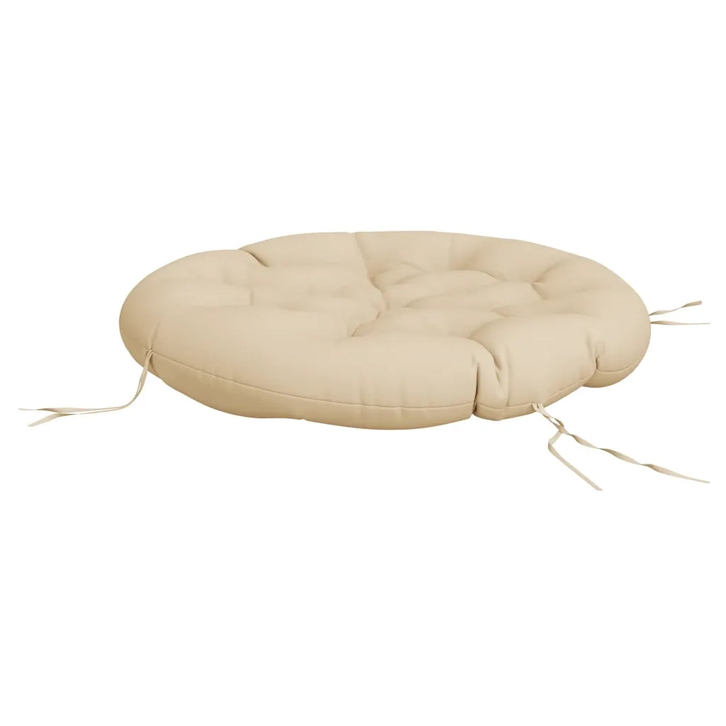 Cuscino Rotondo Beige Ã˜ 100x11 cm in Tessuto Oxford