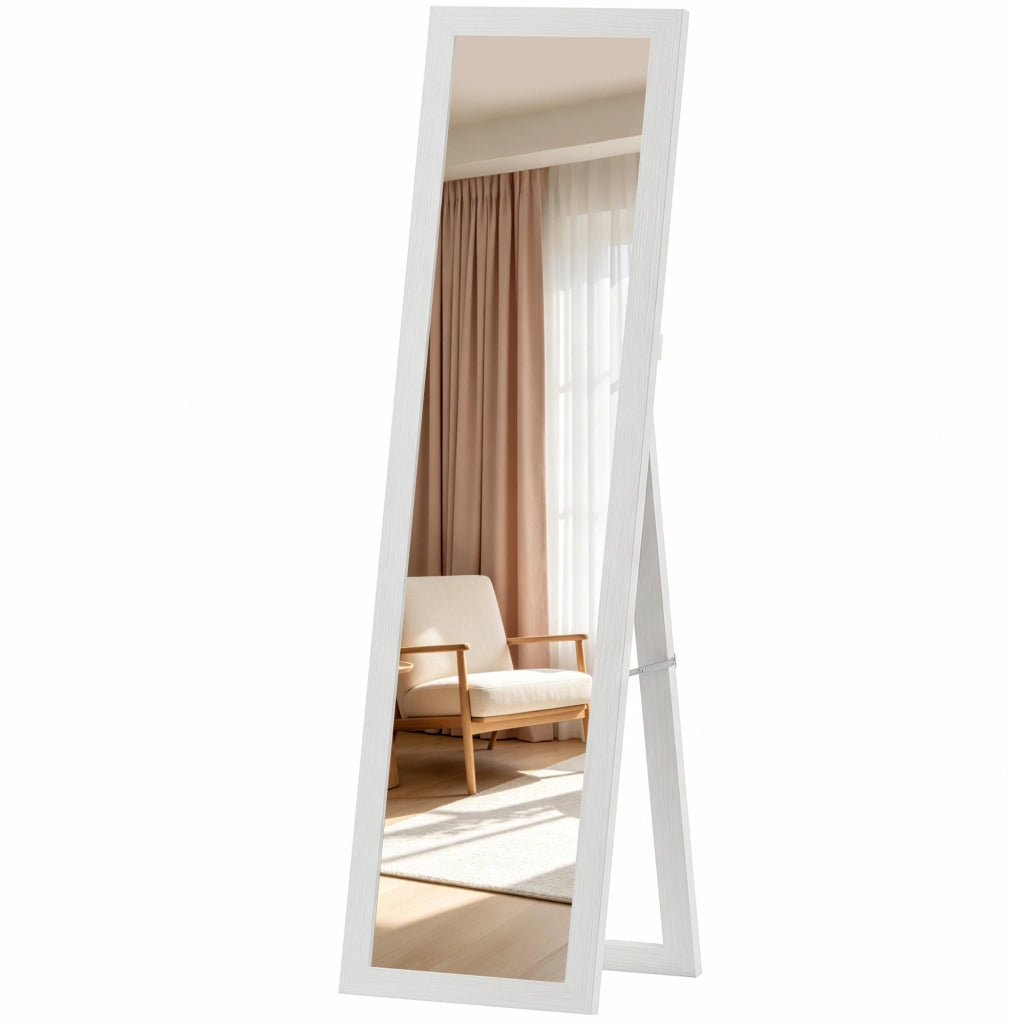 Specchio a Pieno Corpo Inclinabile ¨C Zephmum ¨C Bianco Veteado 157x37 cm