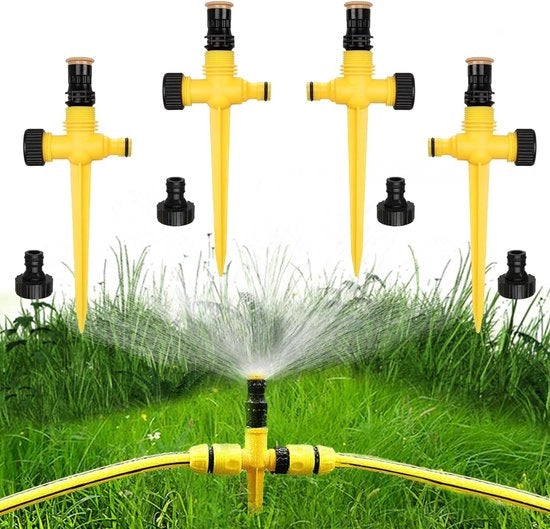 4 set di assestatori d'irrigazione, assestatore 360° girevole, assestatore d'irrigazione, assestatore d'irrigazione, assestatore d'acqua, regolabile, sistema di irrigazione automatico (arancione)