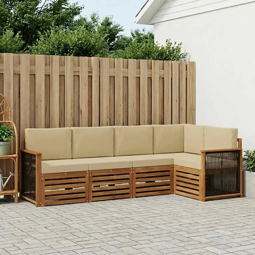 Set divano sezionale con cuscino 4 pcs Naturale 3384354