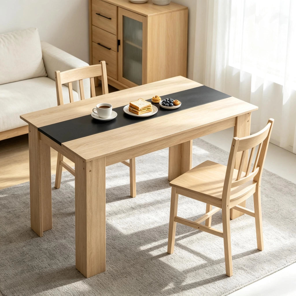 TAVOLO da pranzo 120 x 69 x 75 cm in truciolare Eiche e nero