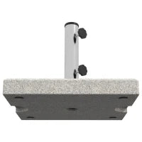 Base per Ombrellone da Giardino 25kg per Pali da Ø32mm, Ø38mm e Ø48mm, in Granito e Acciaio Inox, 38x38x38 cm, Grigia