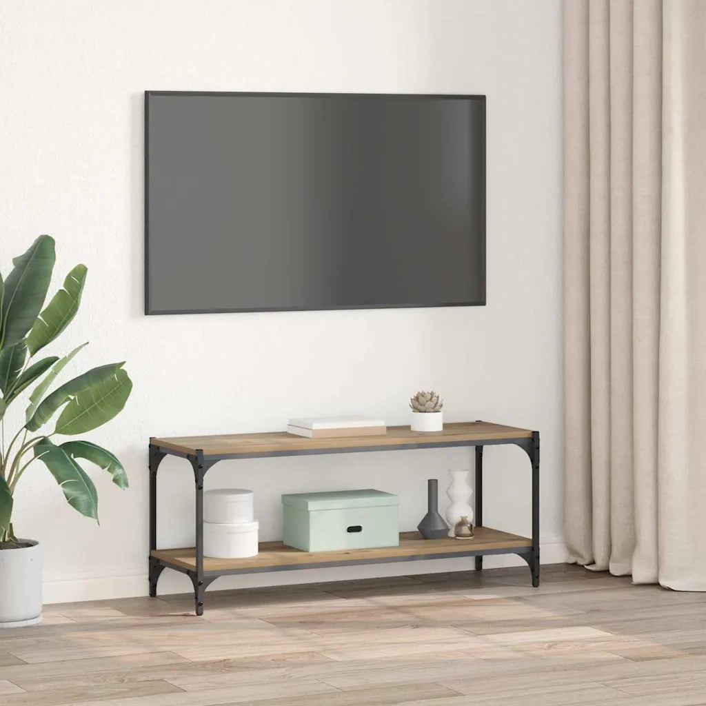 Mobile TV 2 livelli 100x33x41cm Legno ingegnerizzato e ferro 881112
