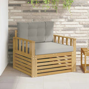 Divano da esterno-Divano da Giardino Poliestere Bianco e grigio chiaro 743412