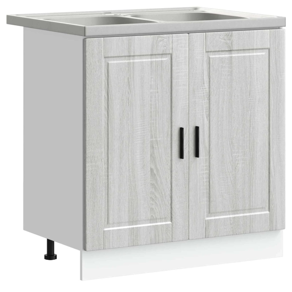 Mobiletto per lavabo con porta-Armadietto da bagno Porto Grigio 80 x 46 x 81,5 cm