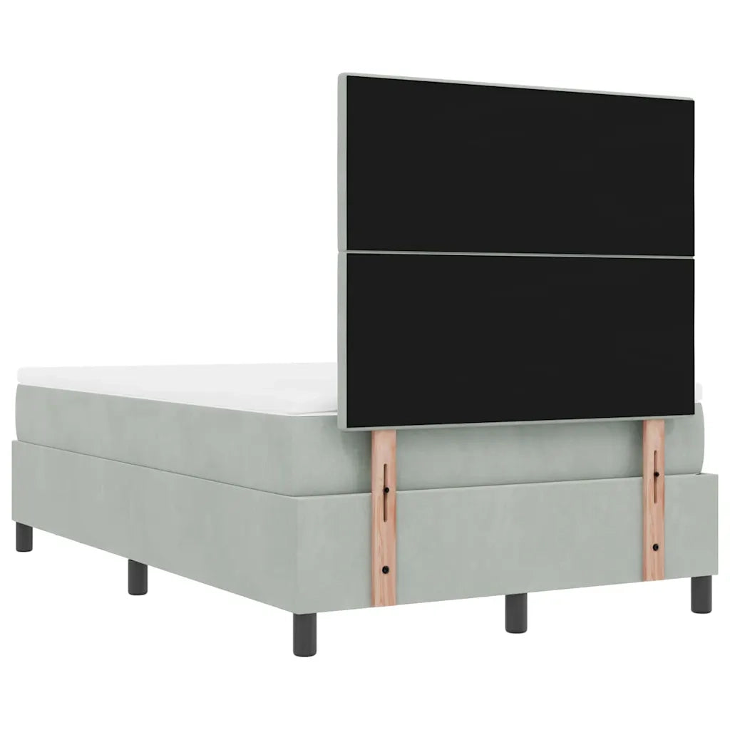 Letto a molle con testiera Grigio chiaro 190 x 120 cm Velluto 3344498