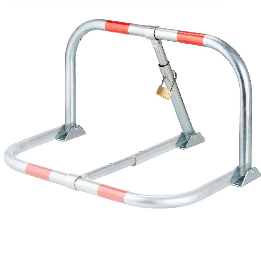Sbarra Ribaltabile Parcheggio Auto in Acciaio 76x32 H45 cm Completa di Lucchetto