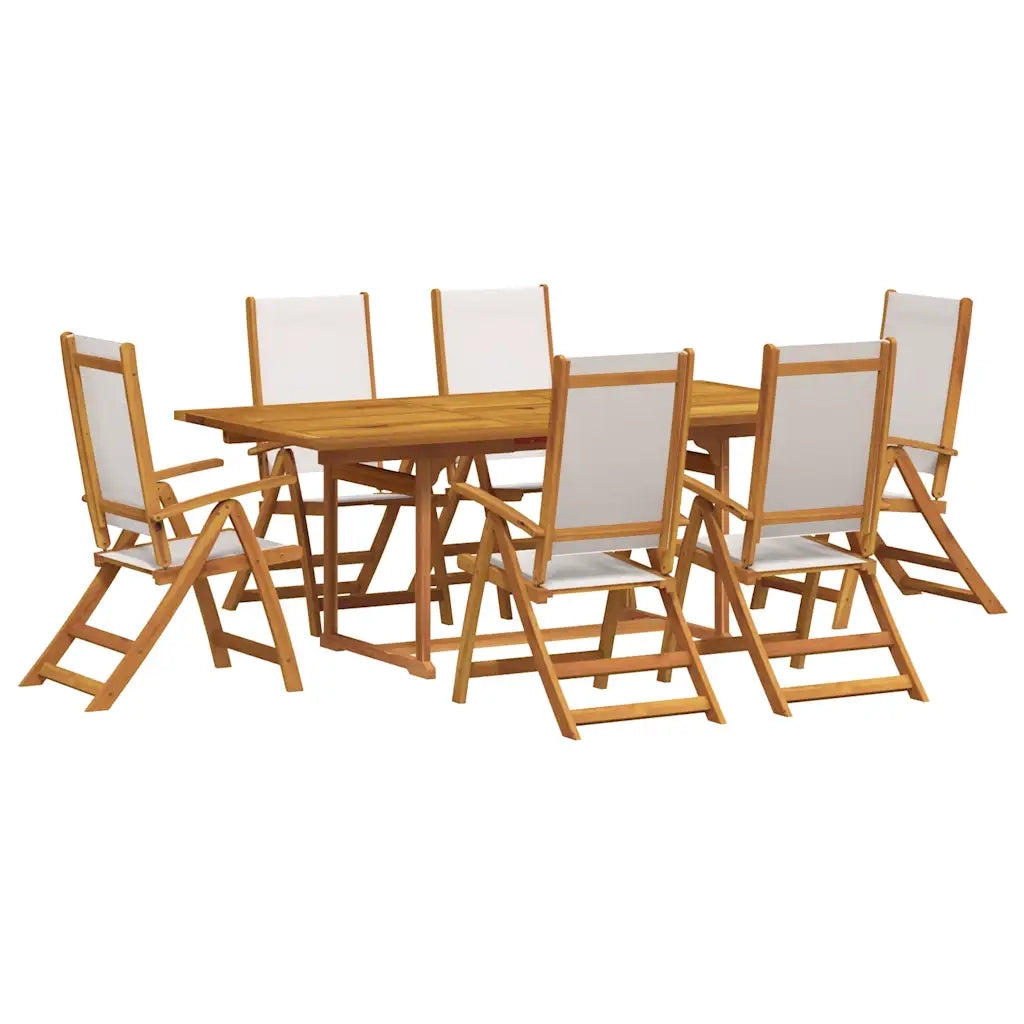 Set Pranzo da Giardino 7pz Legno Massello di Acacia e Textilene 3279289