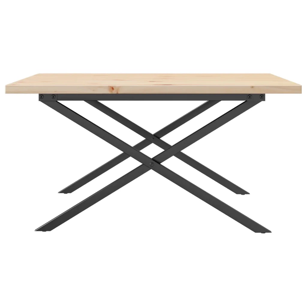 vidaXL Tavolino Salotto Telaio a X 90x90x45,5 cm Legno Pino e Acciaio