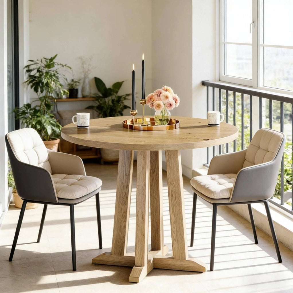 Tavolo rotondo 80 cm marrone – per 2-4 persone, stile rustico