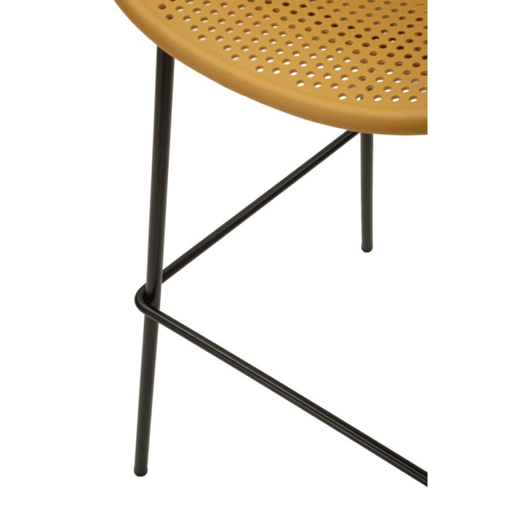 Set di 2 Sgabelli Alti VKH1088, Giallo, Metallo, 50x50x98 cm