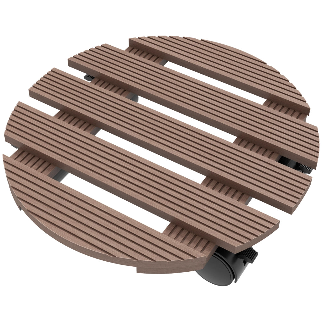 Set di 4 supporti per piante rotondi ¨C zephmum ¨C ?30 cm con ruote, per interno ed esterno