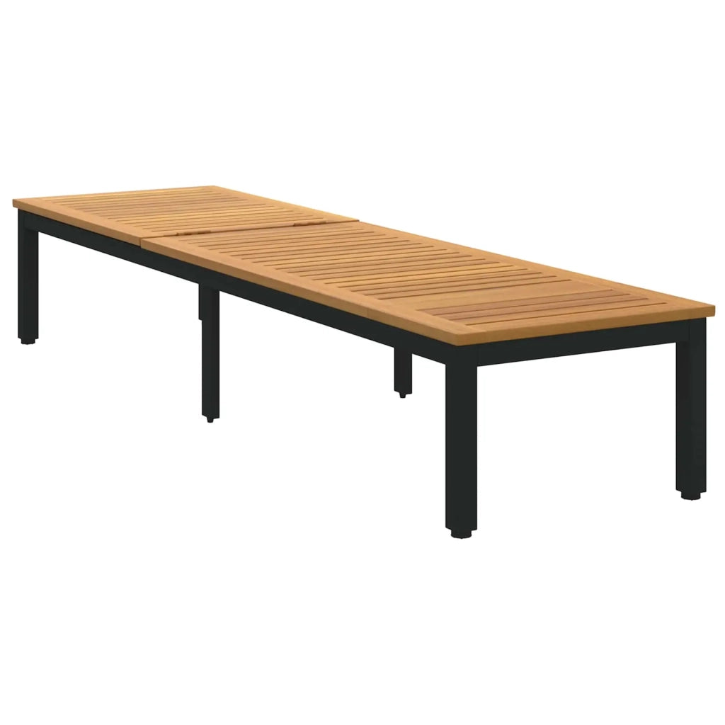 Lettino Prendisole | Sdraio da giardino | Lettino da sole Nero 200 x 55 x 35 cm