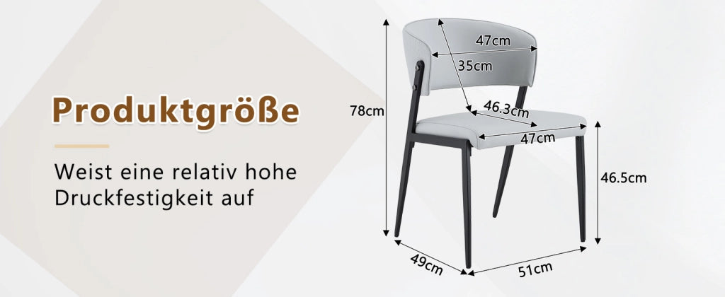 SEDIA Moderna in PU Grigio Chiaro Set da 2 pezzi per sala da pranzo o ufficio