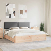 Letto con Testiera Rivestita Grigio scuro 200 x 200 cm 3398105