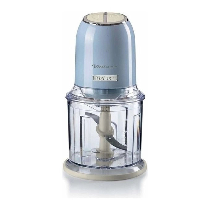 Ariete 438, Tritatutto Vintage, Chopper e Tritaghiaccio, 2 velocità, 4 lame in Acciaio Inox, Tazza graduata 600 ml, 400 W, BeigeTritatutto a 2 velocità , 2 pulsanti e 4 lame in Acciaio Inox. Tritaverdure e Tritaghiaccio. Tazza graduata da 600ml.