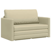 Divano letto | Sof¨¤ letto | Letto singolo Crema 124 x 71 x 78 cm Pelle Artificiale