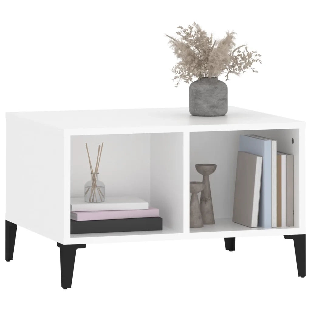 Tavolino da Salotto Bianco 60x50x36,5 cm in Legno Multistrato cod mxl 23129