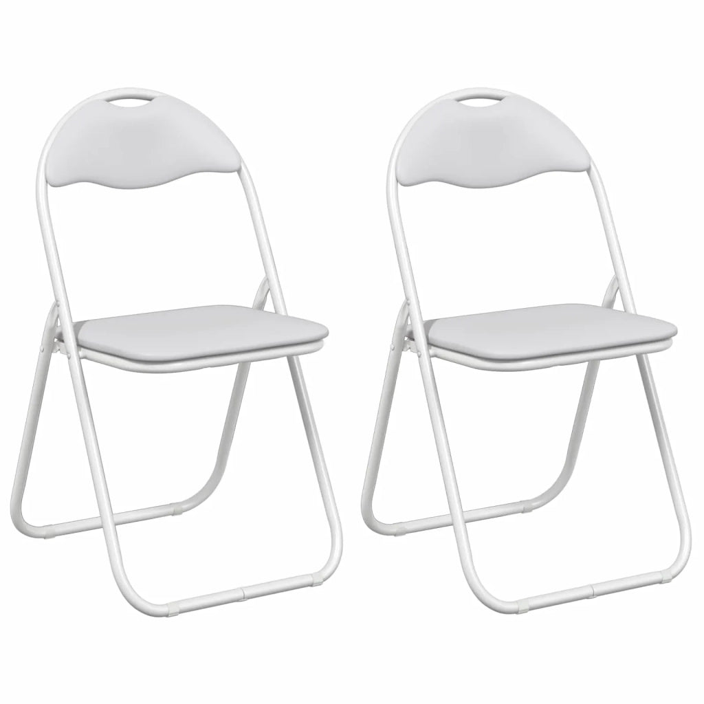 Sedia pieghevole 2 pcs Bianco e Grigio 48 x 43,5 x 81 cm 42029045