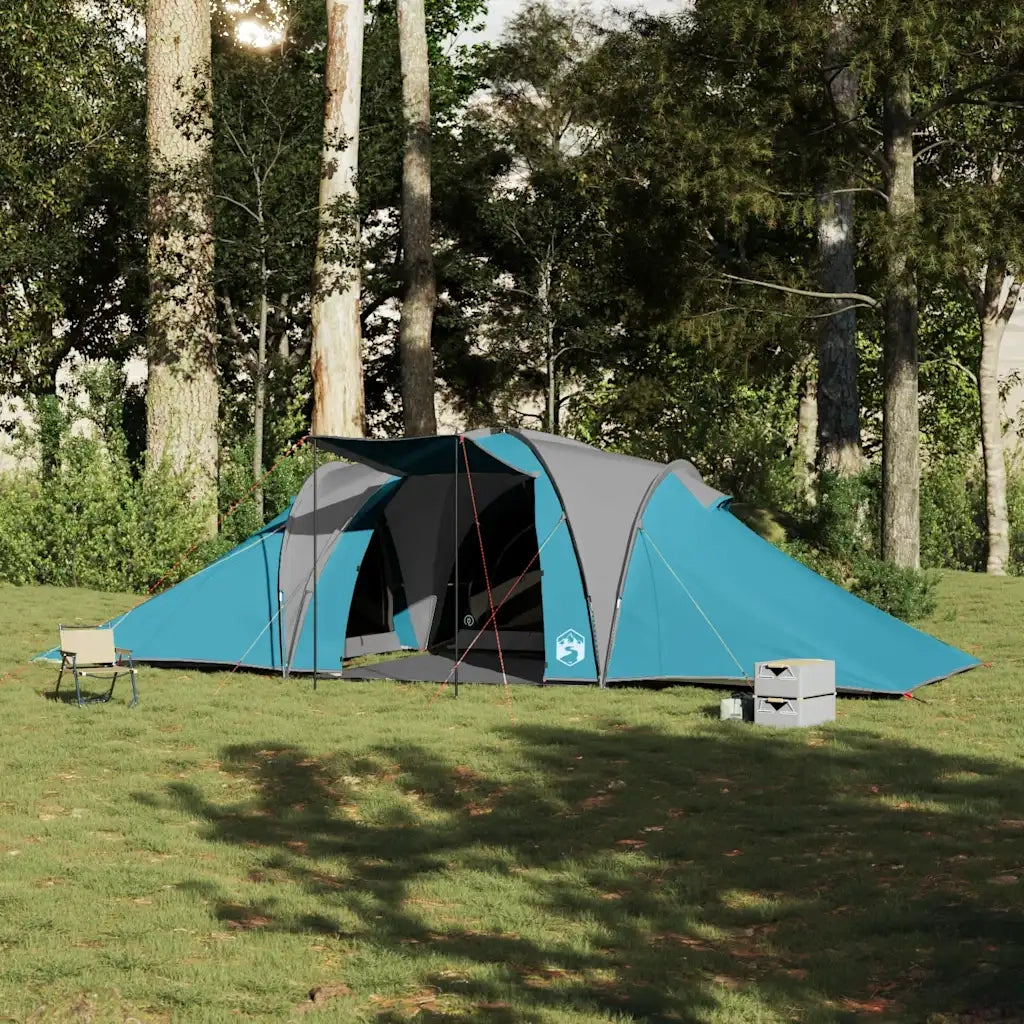 Tenda da Campeggio a Cupola per 4 Persone-Tenda per Escursionismo Blu Impermeabile 913058