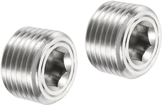 Fitting a Buitendraad Pijpplug Premium in Messing con Zeskantkop Corrosiebestendig e Luchtdicht per 1/4" NPT, 15 mm di lunghezza