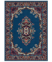 Tappeto P6210 azzurro cm.140x200 stile orientale persiano, economico resistente facile da pulire
