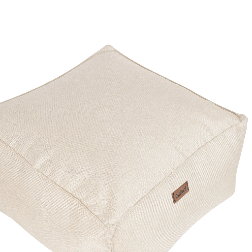 Moderno Pouf Intrecciato da Salotto 50 x 30 cm Motivo Bianco Sporco