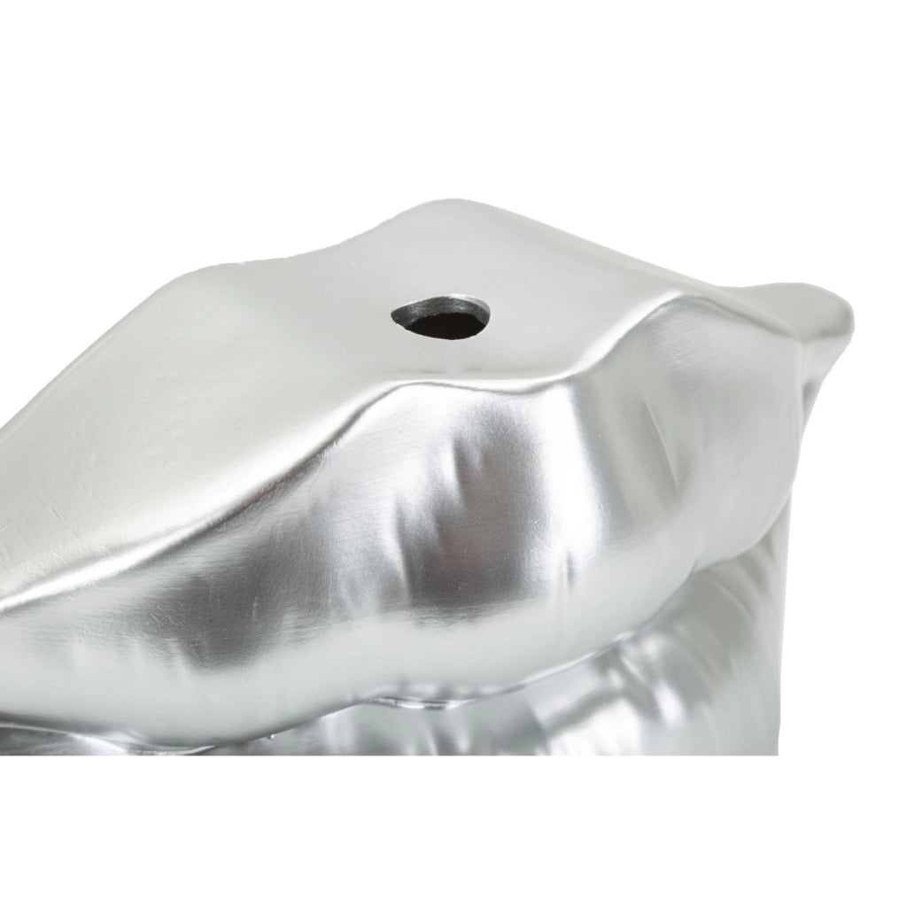 Vaso Decorativo Bocca, Argento, Poliresina, 12x23x8 cm