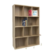 LIBRERIA IN LEGNO CON 10 RIPIANI COLORE ROVERE DIMENSIONI 90X30X140 CM