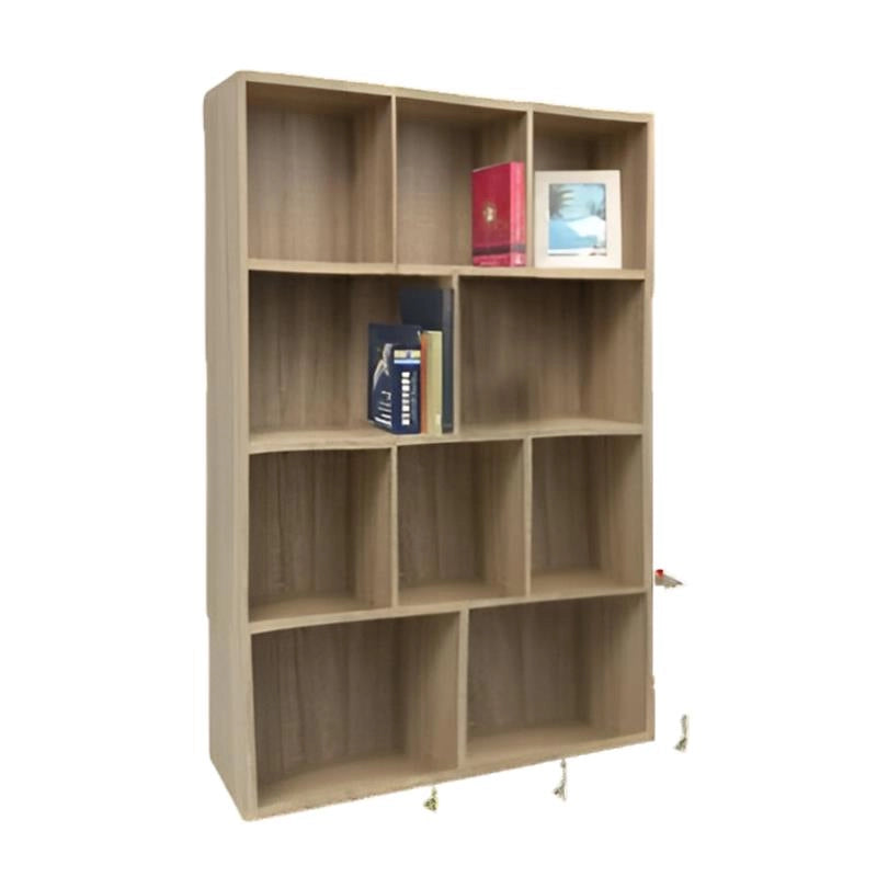 LIBRERIA IN LEGNO CON 10 RIPIANI COLORE ROVERE DIMENSIONI 90X30X140 CM