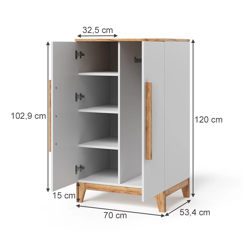 Vitalispa Armadio per bambini Bianco/Artisan 70 x 120 cm