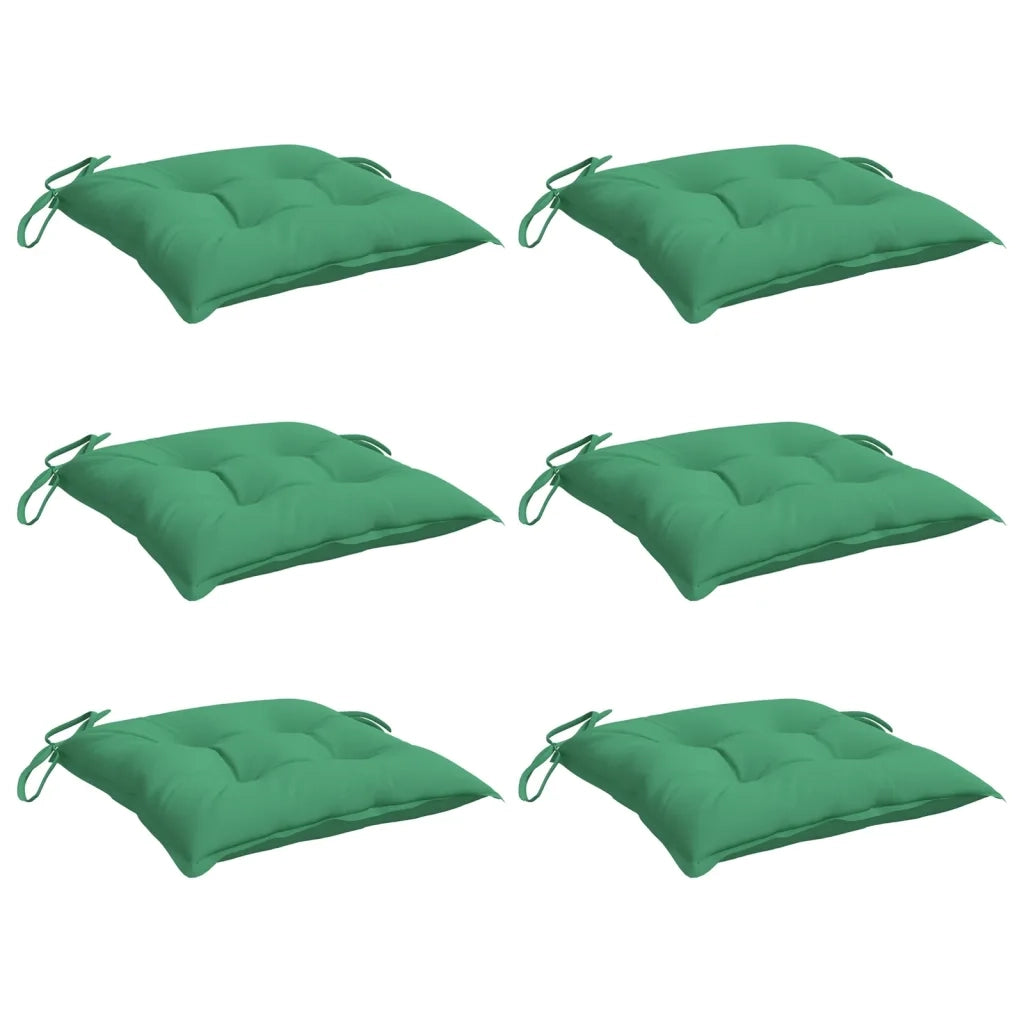Cuscini per Sedia 6 pz | Cuscini per sedie Verdi 40x40x7 cm in Tessuto Oxford