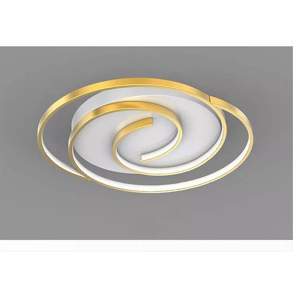 Trade Shop - Plafoniera Led 45w Cerchio Spirale Vortice Oro Lampadario Soffitto Luce 4000k 70630 -