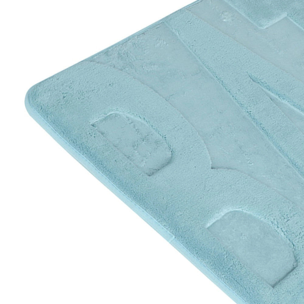 Tappeto memory foam azzurro chiaro 45x75 cm