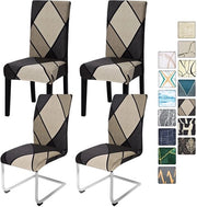 Set di Copricuscini per Sedili da Cucina - 4/6 pezzi - Setto a Strette - Copricuscini da Cucina - Rimovibili - Lavabili - Geometria Brunaccia - Prolunga la Durata di Vita - Copricuscini per Sedili