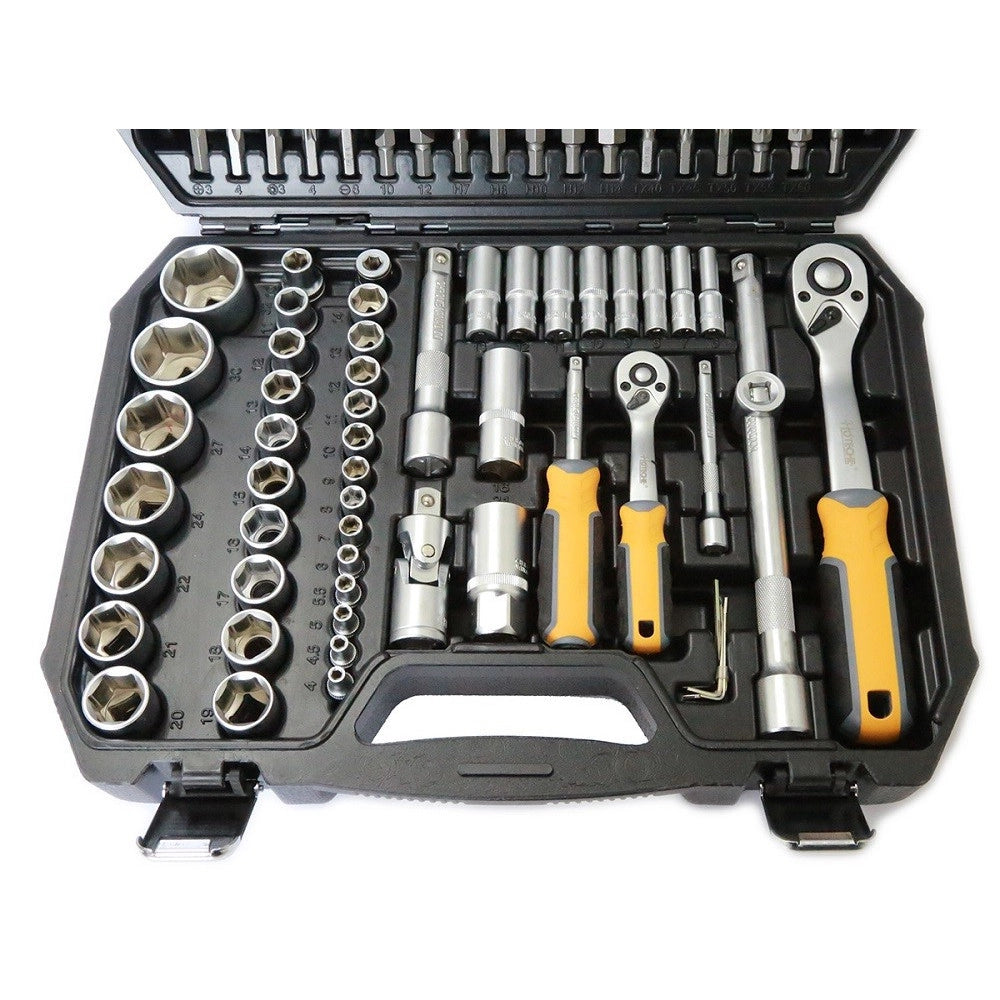 Trade Shop - Valigia Set Chiavi A Bussola 110 Pz 1/2" 1/4" Chiavi A Cricchetto Reversibili -